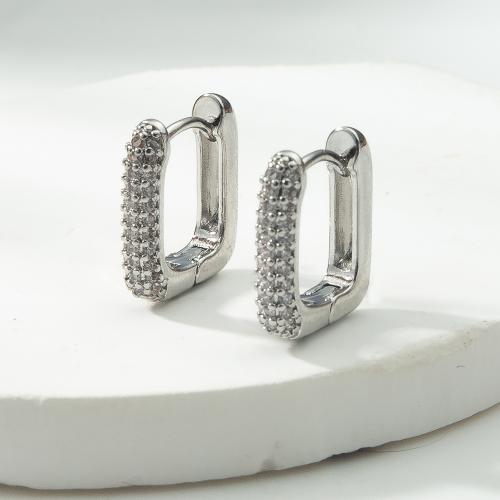 Prás Leverback Earring, plátáilte, jewelry faisin & le rhinestone, dathanna níos mó le haghaidh rogha, nicil, luaidhe & caidmiam saor in aisce, 12.20x3x13.80mm, Díolta De réir Péire
