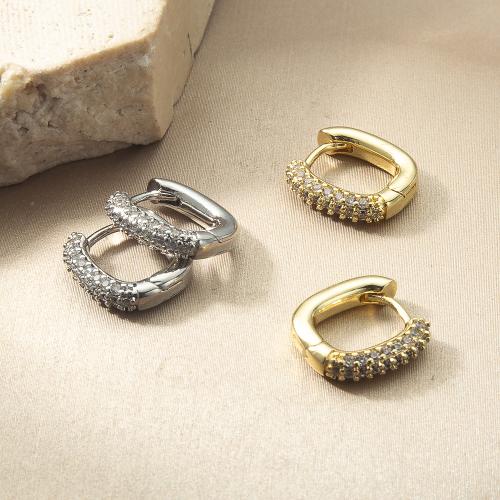 Blås Leverback örhänge, Mässing, plated, mode smycken & micro bana cubic zirconia, fler färger för val, nickel, bly och kadmium gratis, 12x3.20x12.95mm, Säljs av Par