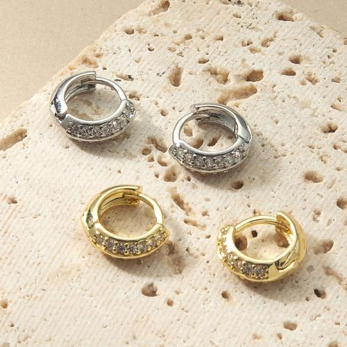 Blås Leverback örhänge, Mässing, plated, mode smycken & micro bana cubic zirconia, fler färger för val, nickel, bly och kadmium gratis, 10.40x3.33x9mm, Säljs av Par