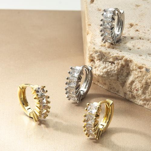 Blås Leverback örhänge, Mässing, plated, mode smycken & micro bana cubic zirconia, fler färger för val, nickel, bly och kadmium gratis, 13.70x4.60x12mm, Säljs av Par