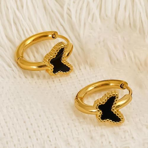 Stainless Steel Lever Terug Earring, 304 roestvrij staal, met Acryl, 18K verguld, mode sieraden & voor vrouw, Verkocht door pair
