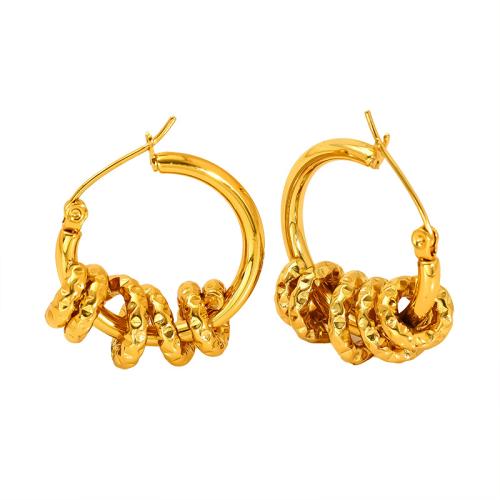 Stainless Steel Lever Terug Earring, 304 roestvrij staal, 18K verguld, mode sieraden & voor vrouw, Verkocht door pair