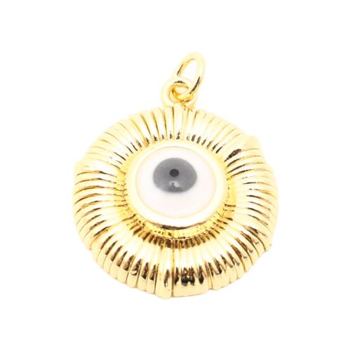 Brass Jewelry Pendants Round DIY & enamel golden Sold By PC