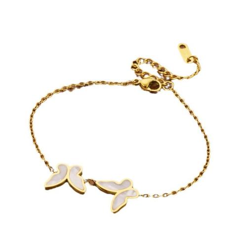 Titanium Steel Bracelet & Bangle with Acrylic plated fashion jewelry & for woman Length Approx 17.8 cm Sold By PC