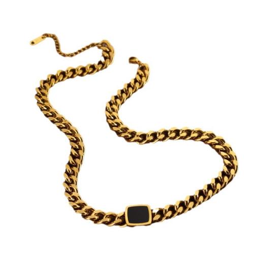 Titantium stali Zestaw modnej biżuterii, ze Akryl, Powlekane, biżuteria moda & dla kobiety, złoty, The length of the necklace is approximately 41cm and that of the bracelet is approximately 17.8cm, sprzedane przez PC