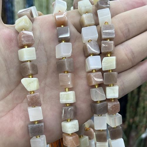 Natural Moonstone Beads Square DIY mixed colors 8-9mm Sold Per Approx 38 cm Strand