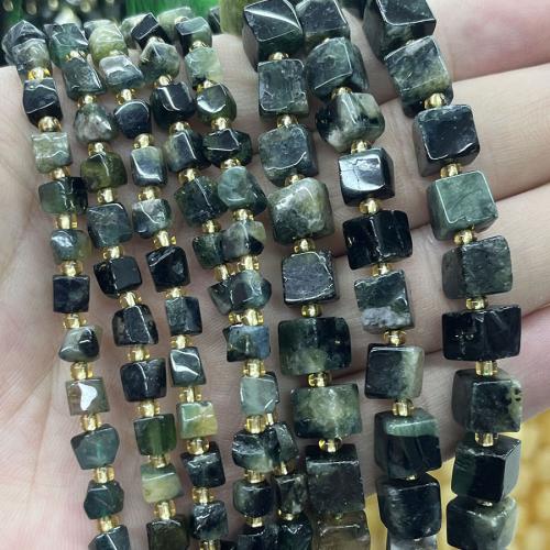 Emerald Bead, Square, DIY, blandade färger, Såld Per Ca 38 cm Strand