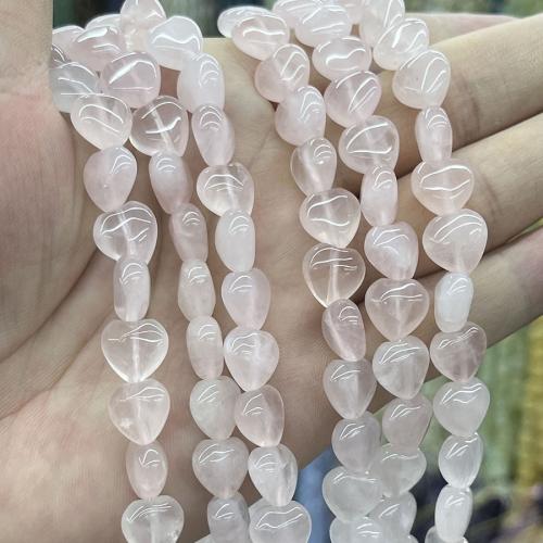 Rose Quartz Bead, Hjärta, DIY, rosa, 10mm, Såld Per Ca 38 cm Strand