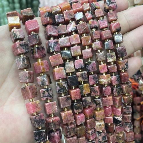 Rhodonite Beads, Rhodonit, Square, du kan DIY, blandede farver, Solgt Per Ca. 38 cm Strand