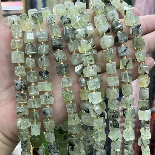 Prehnite Bead, DIY, grön, Såld Per Ca 38 cm Strand