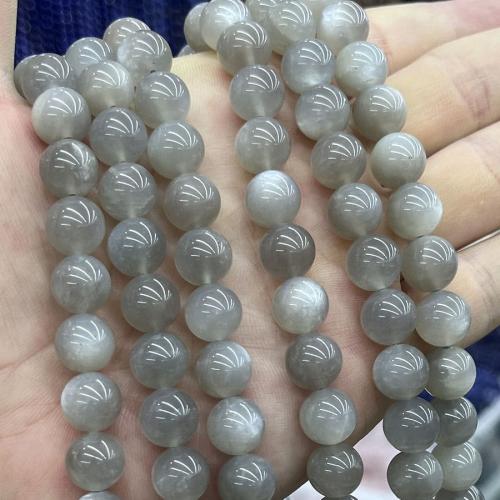 Moonstone Beads, Månesten, Runde, du kan DIY, grå, Solgt Per Ca. 38 cm Strand