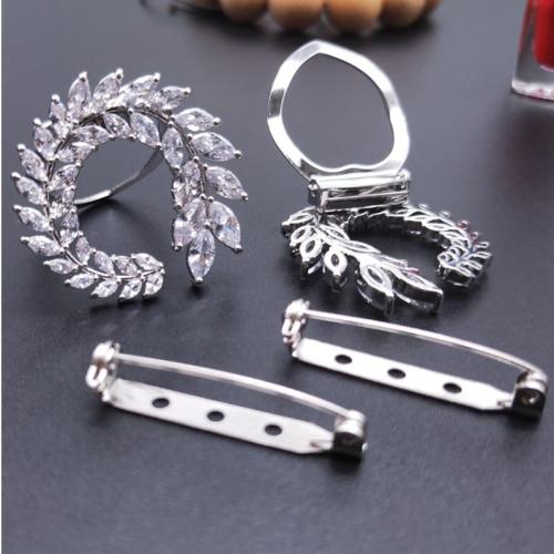ottone spilla, placcato platino, stili diversi per la scelta & Micro spianare cubic zirconia & per la donna, 34mm, Venduto da PC