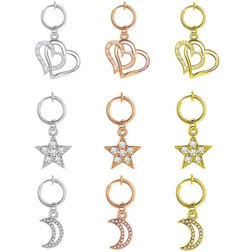 304 roestvrij staal buik ring, plated, uniseks & verschillende stijlen voor de keuze & met strass, 20mm, Verkocht door PC