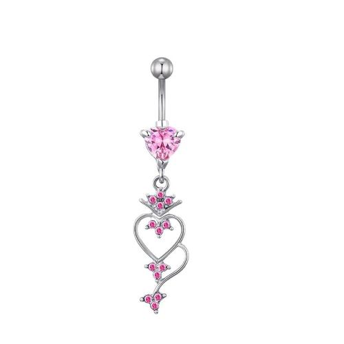304 Nerūdijantis plienas pilvo žiedas, unisex & įvairių stilių pasirinkimas & mikro nutiesti kubinių Zirconia, belly ring length 20-80mm, Pardavė PC