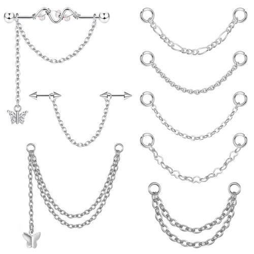 304 rostfritt stål piercing örhänge, plated, Unisex & olika stilar för val, Säljs av PC