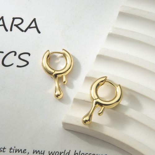 Laiton Leverback boucle d'oreille, Placage, bijoux de mode, doré, protéger l'environnement, sans nickel, plomb et cadmium, 15.20x4x25.10mm, Vendu par paire