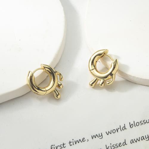 Laiton Leverback boucle d'oreille, Placage, bijoux de mode, doré, protéger l'environnement, sans nickel, plomb et cadmium, 17x4.30x18.70mm, Vendu par paire