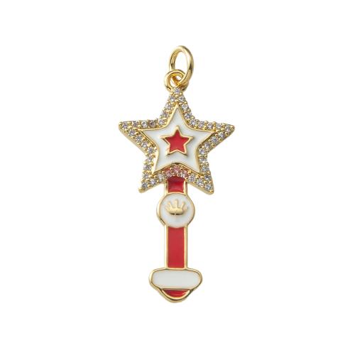 Rhinestone Brass Hängen, Mässing, plated, mode smycken & emalj & med strass, fler färger för val, nickel, bly och kadmium gratis, 14.60x2.46x33.20mm, Säljs av PC
