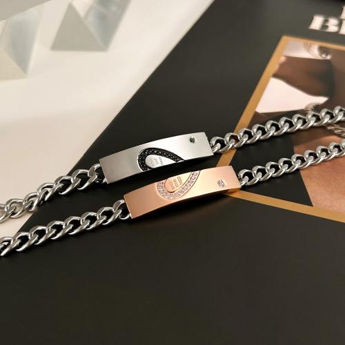 Quelques Bracelet à et Bangle, Acier inoxydable 304, bijoux de mode & unisexe & pavé de micro zircon, plus de couleurs à choisir, Vendu par PC