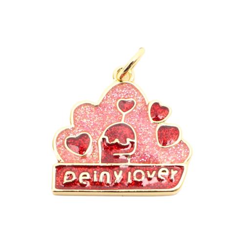 Mosaz Šperky Přívěsky, DIY & smalt, zlatý, 16x18x2mm, Prodáno By PC