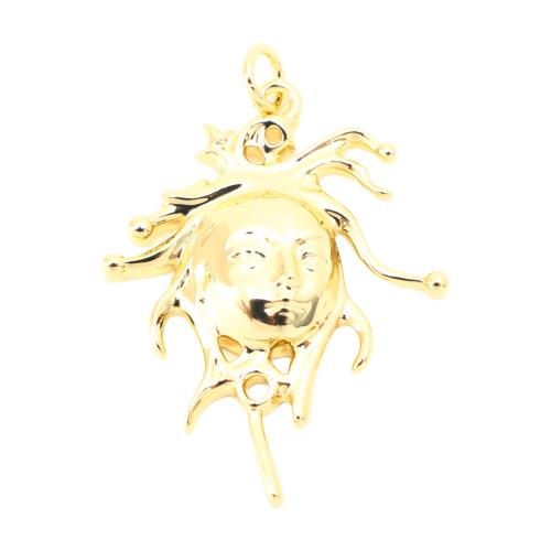 Mosaz Šperky Přívěsky, DIY & dutý, zlatý, 30x23x4mm, Prodáno By PC