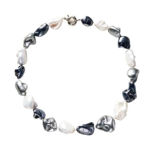 Collier de perles en plastique, perle de plastique, avec alliage de zinc, Placage, bijoux de mode & pour femme, plus de couleurs à choisir, Longueur Environ 40 cm, Vendu par PC