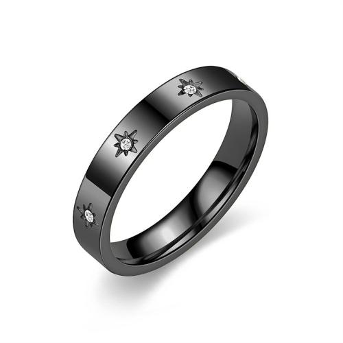 Rhinestone-Edelstahl -Finger-Ring, 304 Edelstahl, plattiert, Modeschmuck & unisex & mit Strass, keine, verkauft von PC