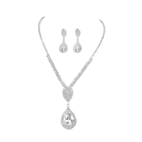Gioielli Brass Set, ottone, gioielli di moda & per la donna & con strass, nessuno, Venduto da set