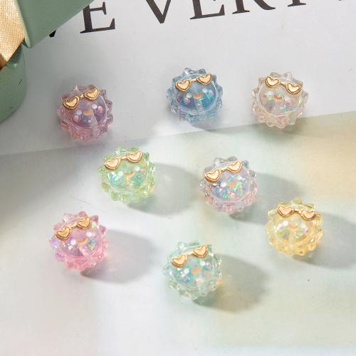 Resin Jewelry Beads with Brass Sun DIY Inner Approx 1mm Sold By PC