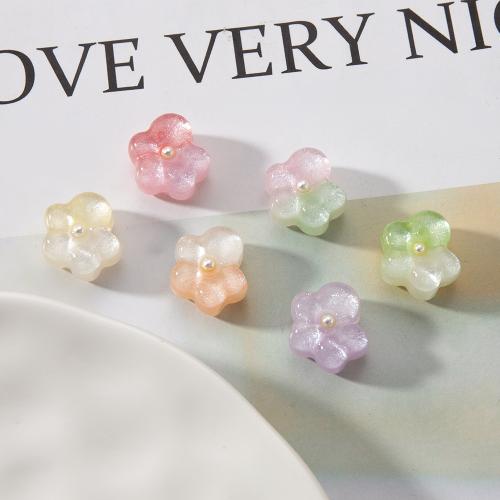 Hars Sieraden Kralen, met Plastic Pearl, Bloem, DIY, meer kleuren voor de keuze, 16.95x9.60x16.20mm, Verkocht door PC