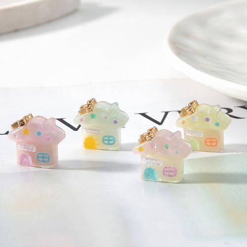 Resin Jewelry Beads with Brass House DIY & enamel Sold By PC