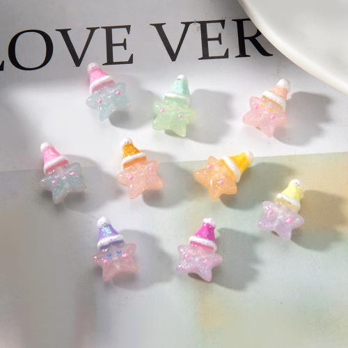 Hars Sieraden Kralen, met Plastic Pearl, Ster, DIY, meer kleuren voor de keuze, 12x8.10x15.80mm, Verkocht door PC