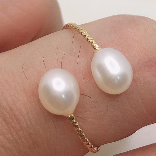 سبائك الزنك البنصر, مع لؤلؤة البلاستيك, مطلي, مجوهرات الموضة, أبيض, 5-6mm, تباع بواسطة PC