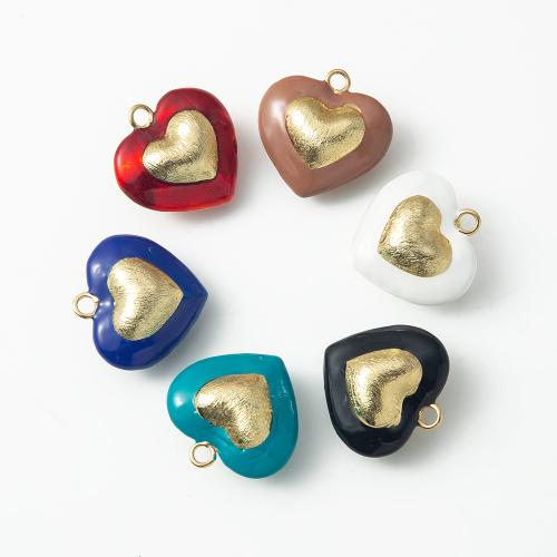 Brass Heart Pendants plated DIY & enamel nickel lead & cadmium free Sold By PC