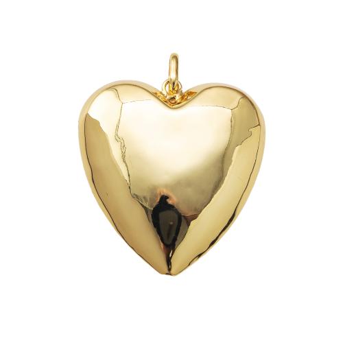 Brass Heart Pendants plated DIY golden nickel lead & cadmium free Sold By PC
