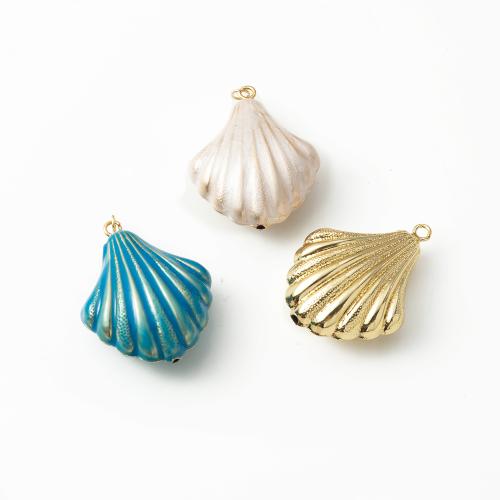 Mosaz Šperky Přívěsky, Skořápka, á, DIY & smalt, více barev na výběr, nikl, olovo a kadmium zdarma, 33.50x15.88x44.90mm, Prodáno By PC