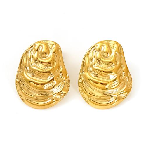 Stainless Steel Stud fülbevaló, 304 rozsdamentes acél, 18K aranyozott, divat ékszerek & különböző stílusokat a választás & a nő, Által értékesített pár