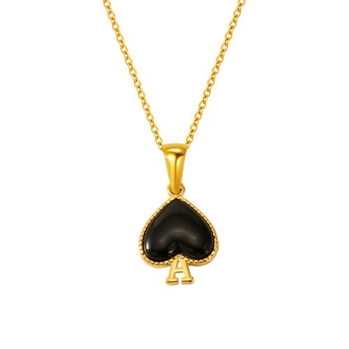 Stainless Steel Jewelry Necklace 304 Stainless Steel with Resin 18K gold plated fashion jewelry & for woman Sold By PC
