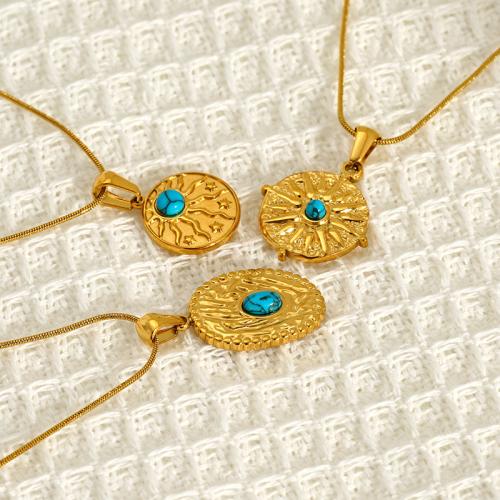 Jewelry Cruach dhosmálta muince, 304 Cruach dhosmálta, le turquoise, 18K ór plátáilte, slabhra nathair & stíleanna éagsúla do rogha & do bhean, Díolta De réir PC