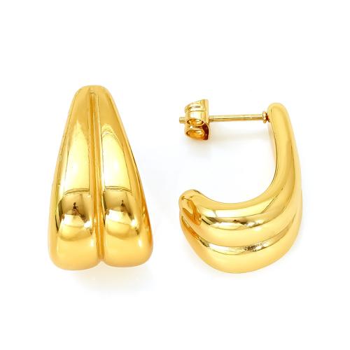 Stainless Steel Stud Earrings 304 Stainless Steel 18K gold plated fashion jewelry & for woman Sold By Pair