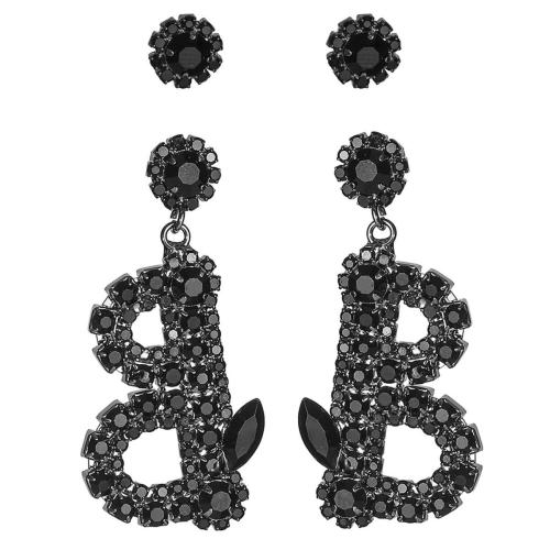 Mesing ispustiti naunica, 2 komada & za žene & s Rhinestone, Prodano By par