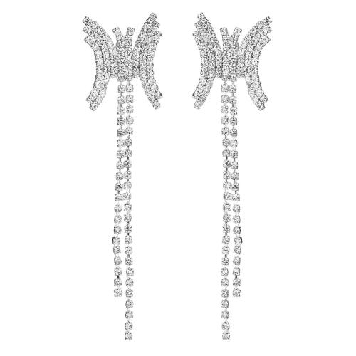 Boucles d'oreilles pendantes en laiton, bijoux de mode & pour femme & avec strass, plus de couleurs à choisir, Vendu par paire