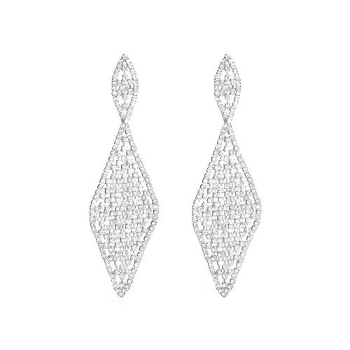 Boucles d'oreilles pendantes en laiton, bijoux de mode & pour femme & avec strass, plus de couleurs à choisir, Vendu par PC