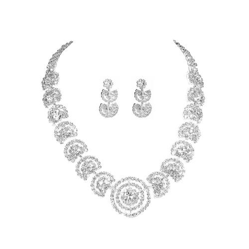 Brass Nakit Set, Mesing, 2 komada & modni nakit & za žene & s Rhinestone, Prodano By par