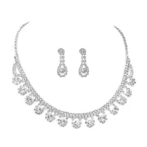 Brass Nakit Set, Mesing, 2 komada & modni nakit & za žene & s Rhinestone, Prodano By Set