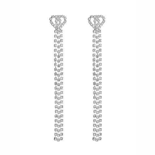 Blås Droppörhänge, Mässing, mode smycken & för kvinna & med strass, Säljs av PC