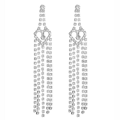 Blås Droppörhänge, Mässing, mode smycken & för kvinna & med strass, fler färger för val, Säljs av Par