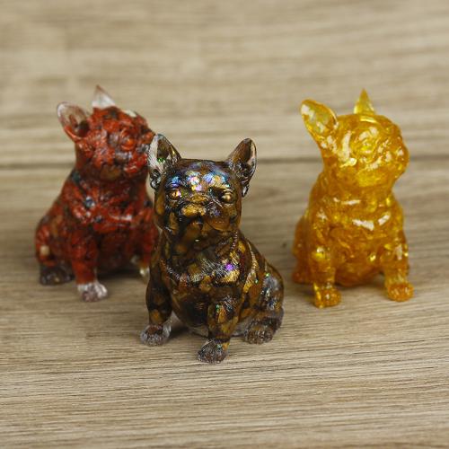 Natur grus Dekoration, med Resin, Hund, epoxy sticker, forskellige materialer til valg, 70x60x40mm, Solgt af PC