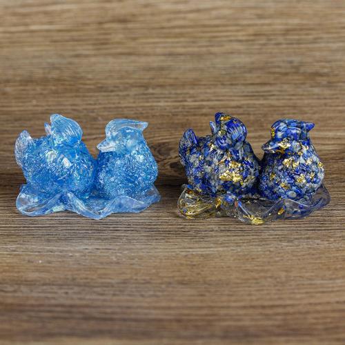 Přírodní štěrk Dekorace, s Pryskyřice, Mandarin Duck, epoxy samolepky, různé materiály pro výběr, 45x70x60mm, Prodáno By PC