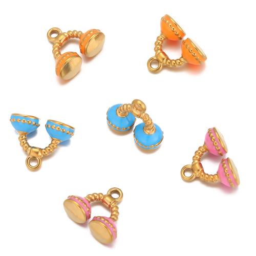 Stainless Steel Pendants 304 Stainless Steel gold color plated fashion jewelry & enamel Sold By Bag